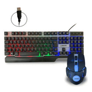 Kit Teclado E Mouse Gamer Lehmox LEI-45 RGB USB 1600 DPI Alta Precisão