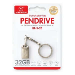 Pendrive 32GB USB 2.0 Kapbom Prateado MacOS Metal KA-S-32