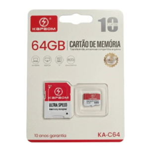 Cartão de Memória 64GB Kapbom KA-C64 Classe 10 MicroSD Ultra Speed