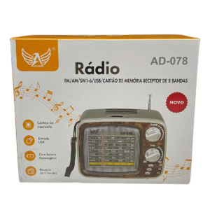 Rádio Vintage Altomex AD-078 Bluetooth AM FM SW USB SD Portátil Retrô Vermelho