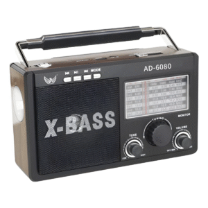Rádio Retrô Altomex AD-6080 X-Bass Bluetooth FM AM USB SD Portátil Recarregável