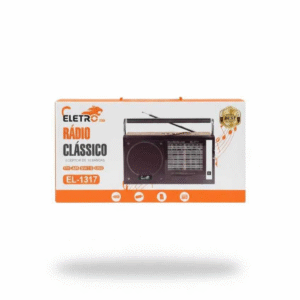 Rádio Clássico Eletro EL-1317 AM FM Portátil Retrô Pilha Energia Design Vintage