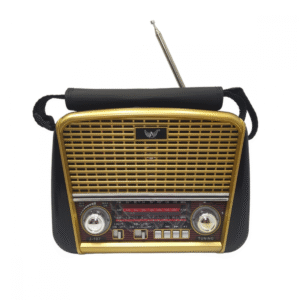 Caixa De Som Retrô JD-107 Bluetooth Rádio FM USB SD Portátil Dourado Recarregável