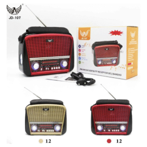 Rádio Retrô Lehmox LES-J107 Bluetooth USB SD AM FM SW Recarregável Portátil