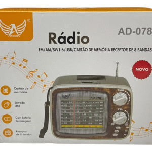 Rádio Retrô Eletromex EL-1311 Bluetooth 5.1 3W FM USB Lanterna Portátil Recarregável